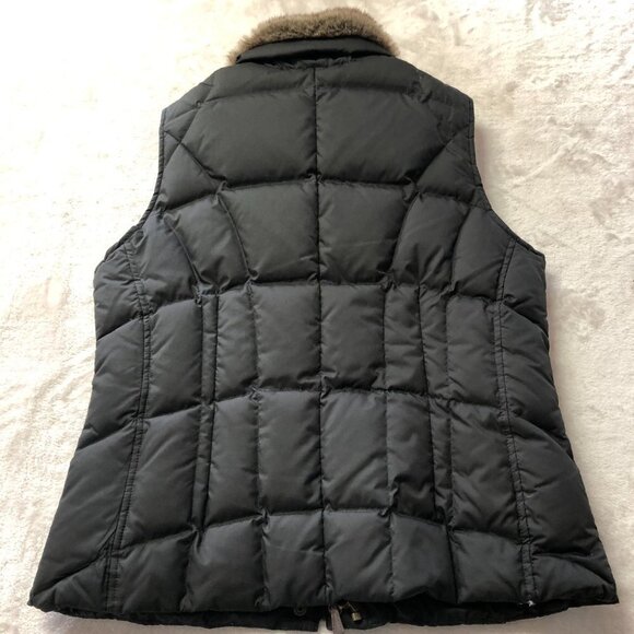 EDDIE Bauer Quilted Goose Down Vest With Fur Collar Size Medium - Picture 5 of 12